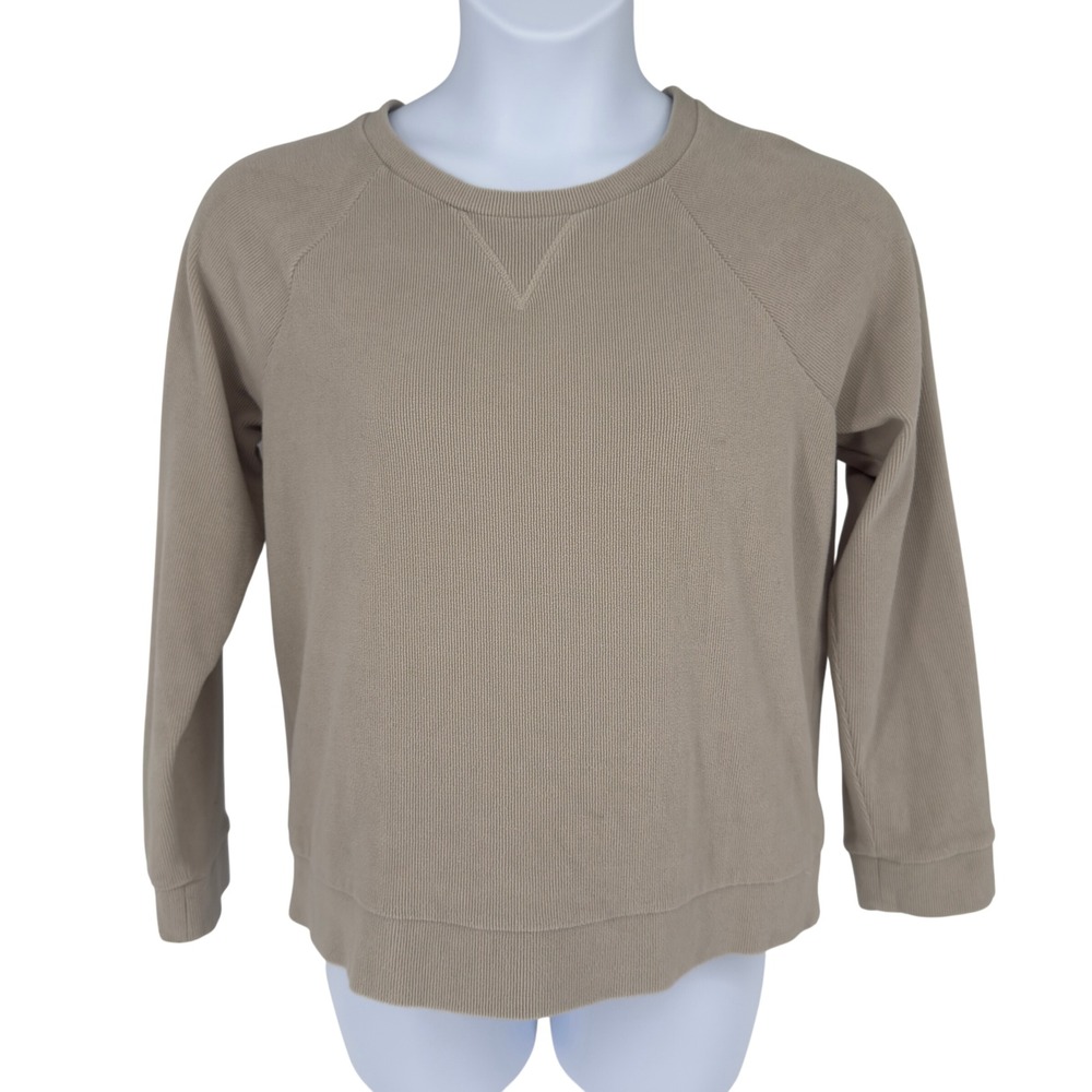 Marc New York Andrew Marc Beige Raglan Pullover Sweatshirt Cotton Blend Size L